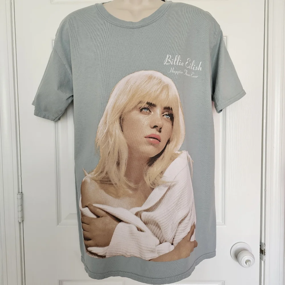 Billie Eilish Happier Than Ever Album Graphic T-Shirt Size Large - Picture 3 of 9